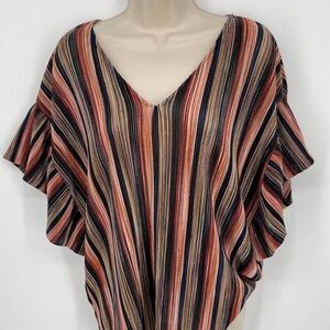 Stunning Anthropologie shimmery thread ruffle top